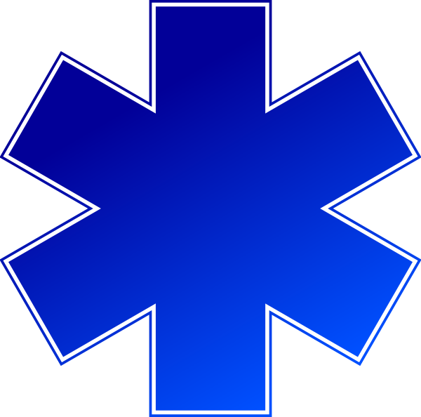 Clipart Cross Blue - Star Of Life (600x594)