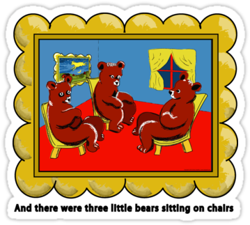 Goodnight Moon Three Little Bears Sitting On Chairs - Goodnight Moon Three Little Bears (375x360)
