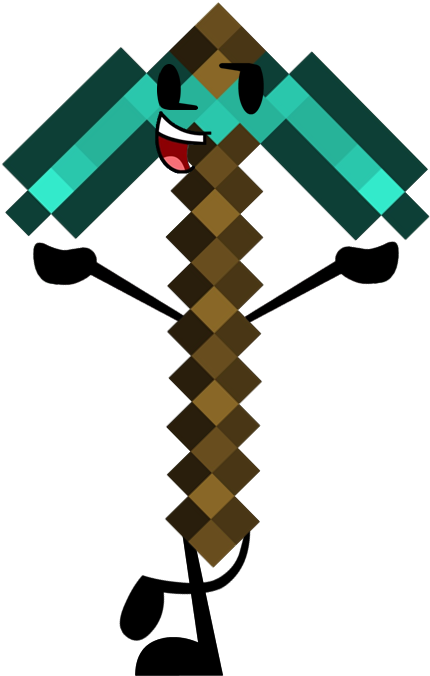 Diamond Pickaxe Png - Diamond Pickaxe In Minecraft (670x748)
