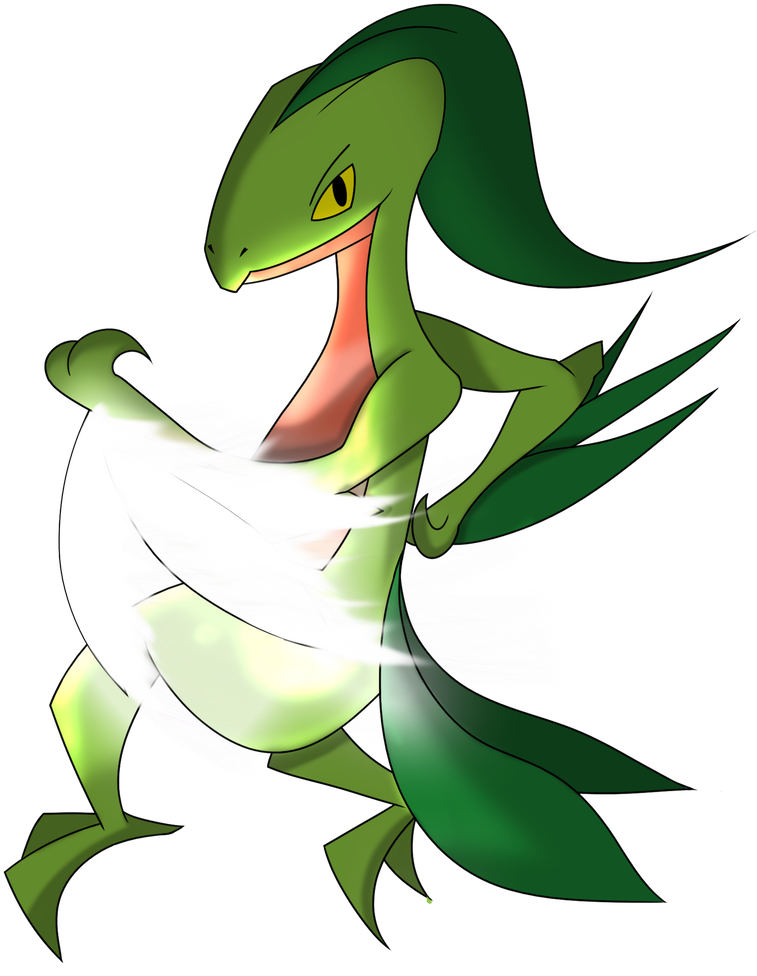 Pokemon Advent Day 10 Grass Grovyle Blade By Zatchz - Serpent (800x999)