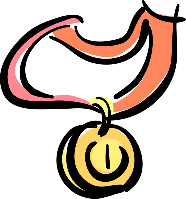 Vector Illustration Of Medal Or Medallion Recognizes - Question (654x700)