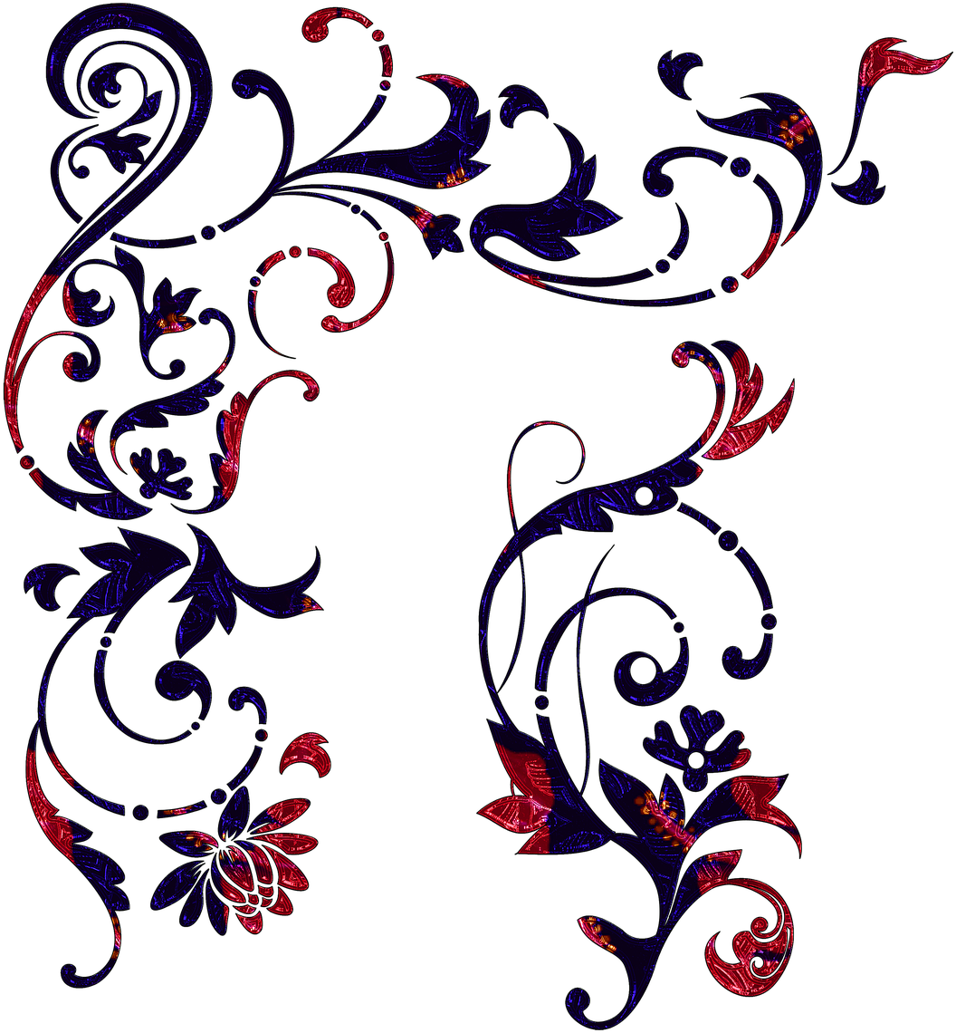 Scroll Red,large,300dpi,floral Design - Scrolled Border Png Transparent (1280x1280)
