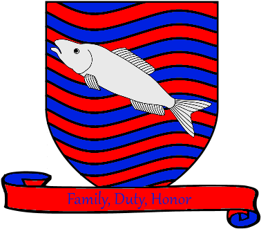 A Song Of Ice And Fire Arms Of House Tully Red Scroll - House Tully Coat Of Arms (379x341)