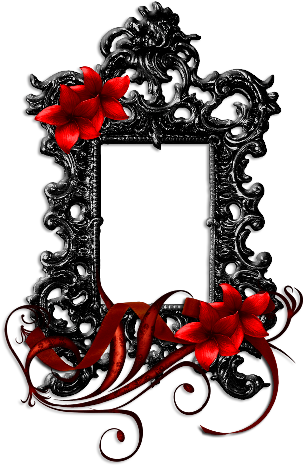 Red Scroll Frame - Frames And Borders (650x961)