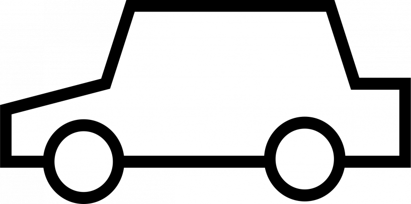 Car Outline Clipart Black And White (817x405)