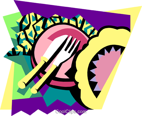 Dinner Setting Royalty Free Vector Clip Art Illustration - Illustration (480x393)