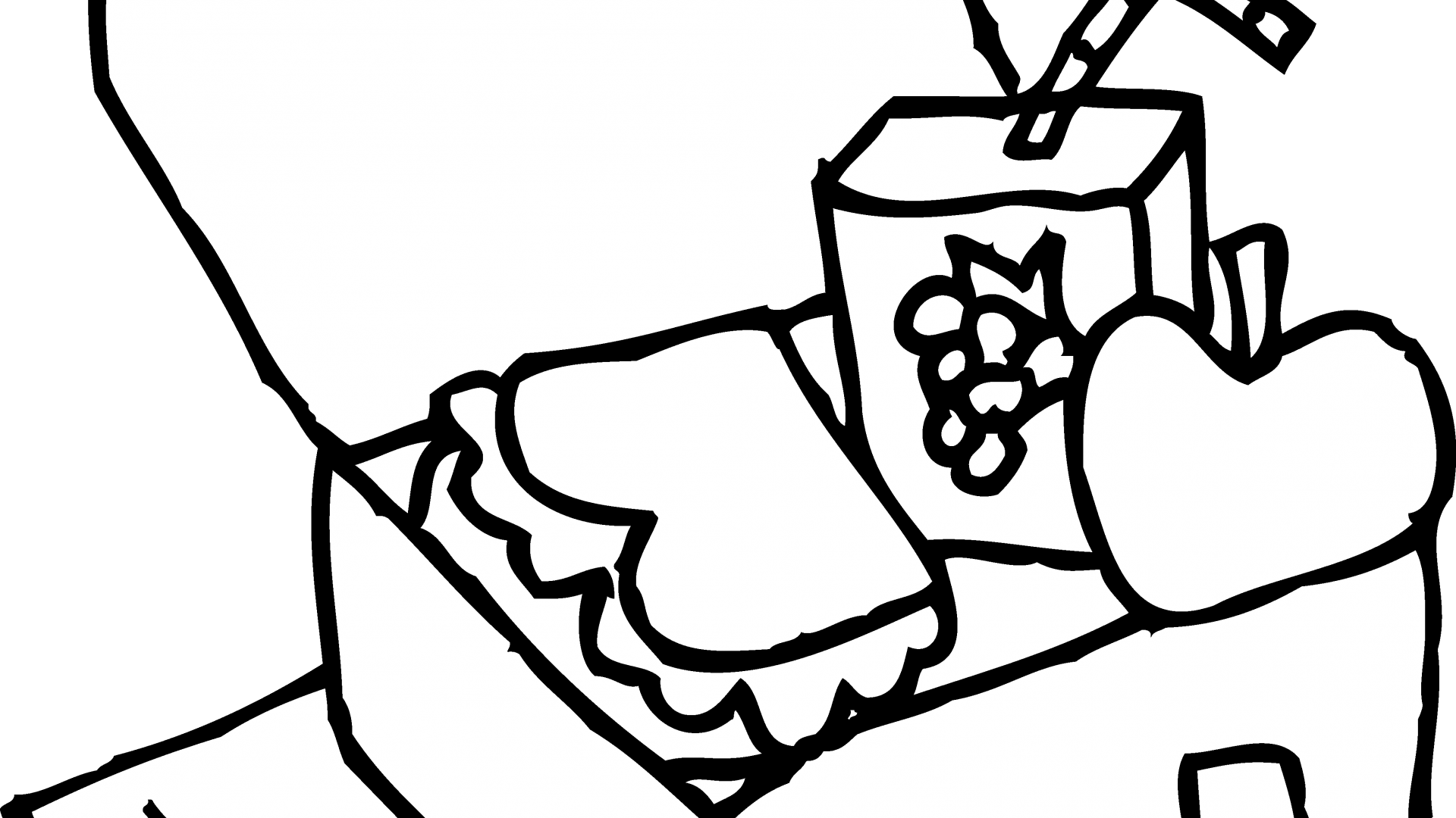 Picture Free Stock Dinner Drawing Food - Lunch Box Clipart Black And White (1920x1080)