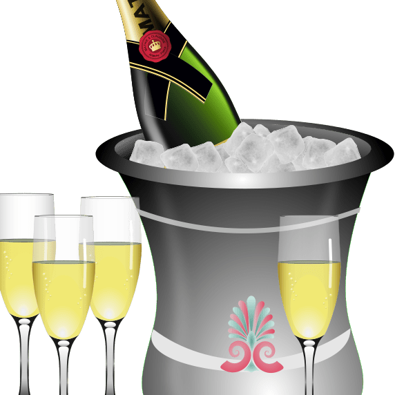 Champagne Clipart Cute - New Years Eve Transparent Png (572x572)
