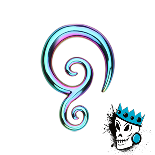 Anodized Double Swirl Spirals - Pink Size 12 Ear Gauges Spirals (500x500)