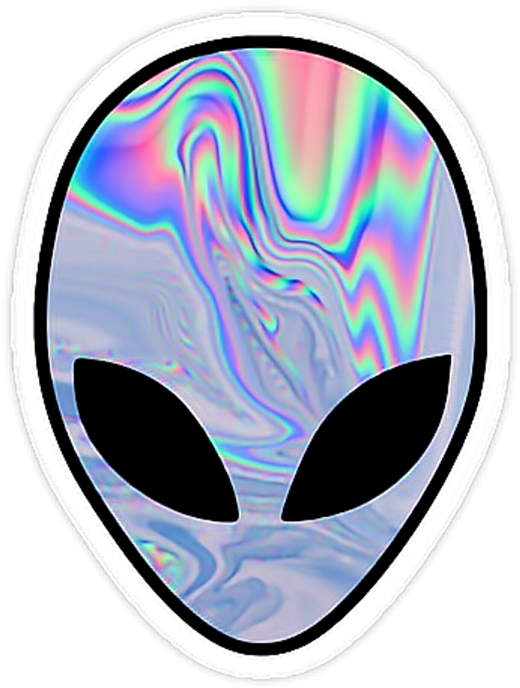 Trippy Sticker - Alien Sticker Png (1024x981)