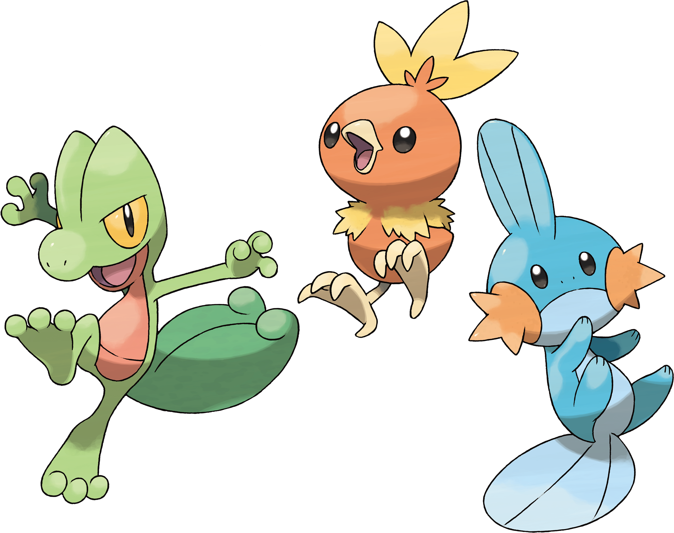 Pokemon Clipart Figure Pokemon - Treecko Torchic Mudkip (3314x2406)