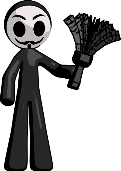 Man With Feather Duster - Feather Duster (388x550)