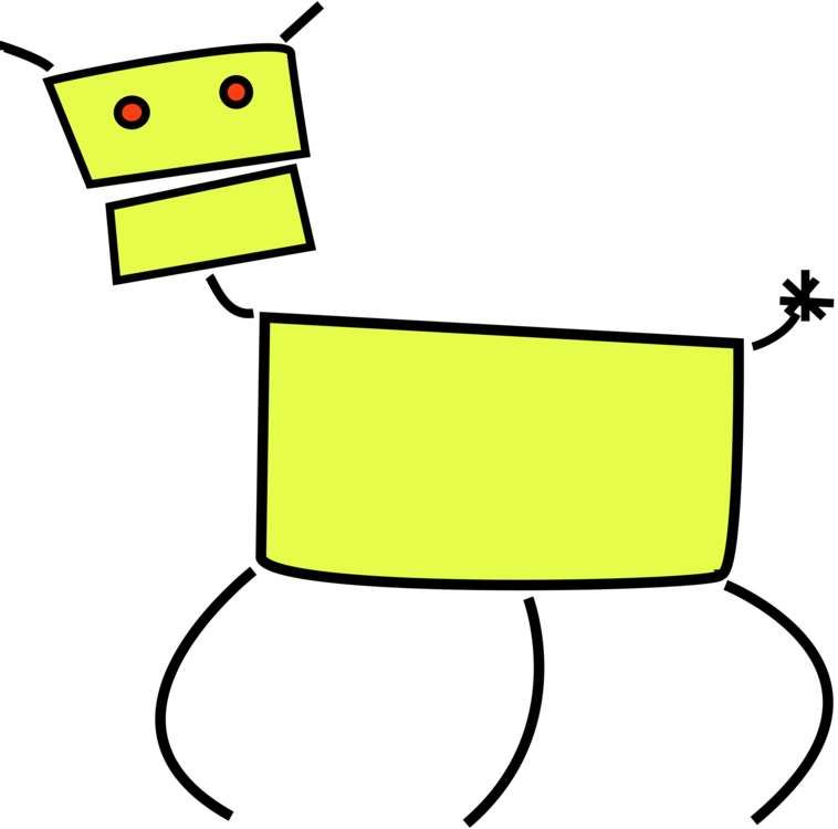 Geometric Shape Dog Drawing Line Art - Pipe Cleaner Dog (758x750)