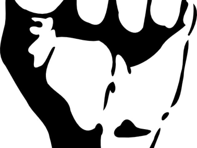 Fist Clipart Line Drawing - Raised Fist (640x480)