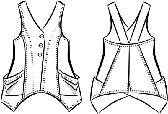 Vital Vest - Line Art (600x464)