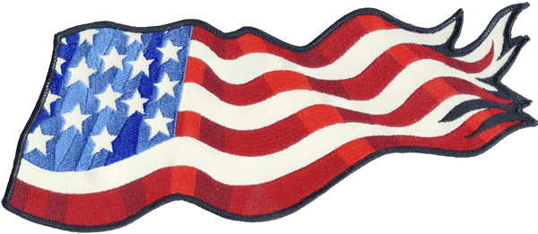 American Flag Back Piece 11" X 4" Reflective Embroidered - American Flag (600x600)
