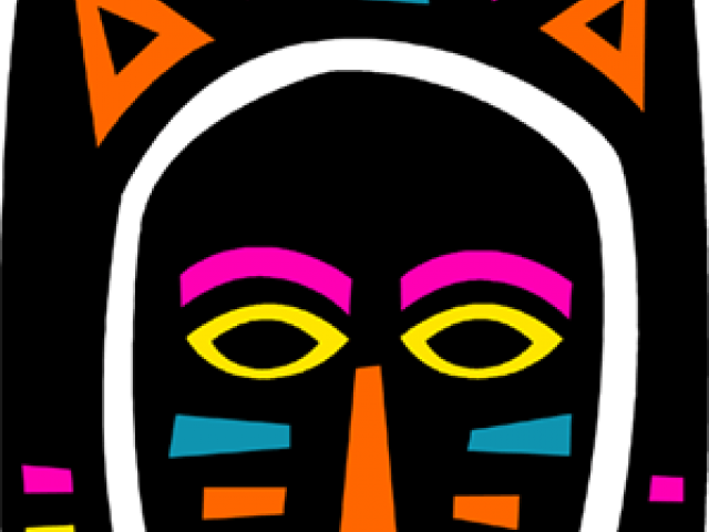 Africa Clipart Colorful Mask - African Mask Clipart (640x480)