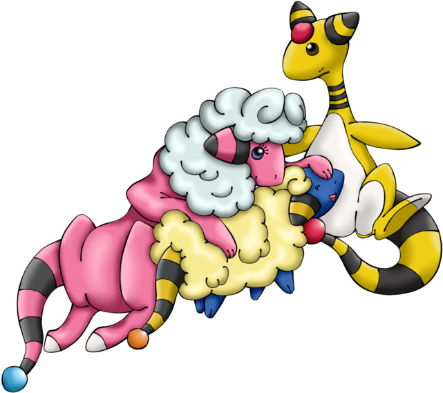 Mareep, Flaaffy And Ampharos By - Mareep Flaaffy And Ampharos (800x640)