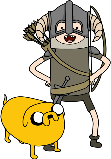 Letteth Thy Finn Slay Mighty Dragon Adventure - Adventure Time Finn Skyrim (500x667)