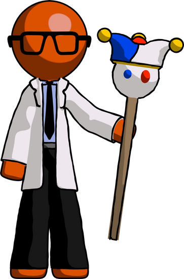 Orange Doctor Scientist Man - Question Mark Scientist Png (363x550)