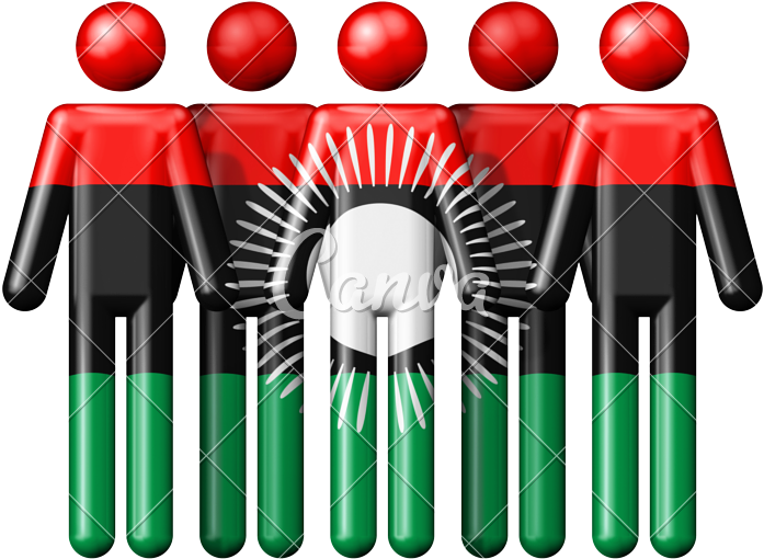 Flag Of Malawi On Stick Figure - Bonhomme Portugal (800x636)