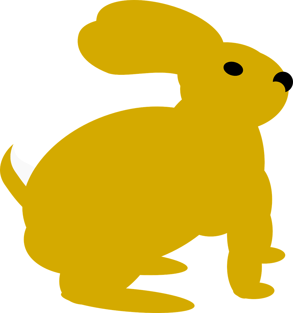 Bunny,rabbit,mammal,free Vector Graphics,free Pictures, - Black And Yellow Bunny Clip Art (1199x1280)