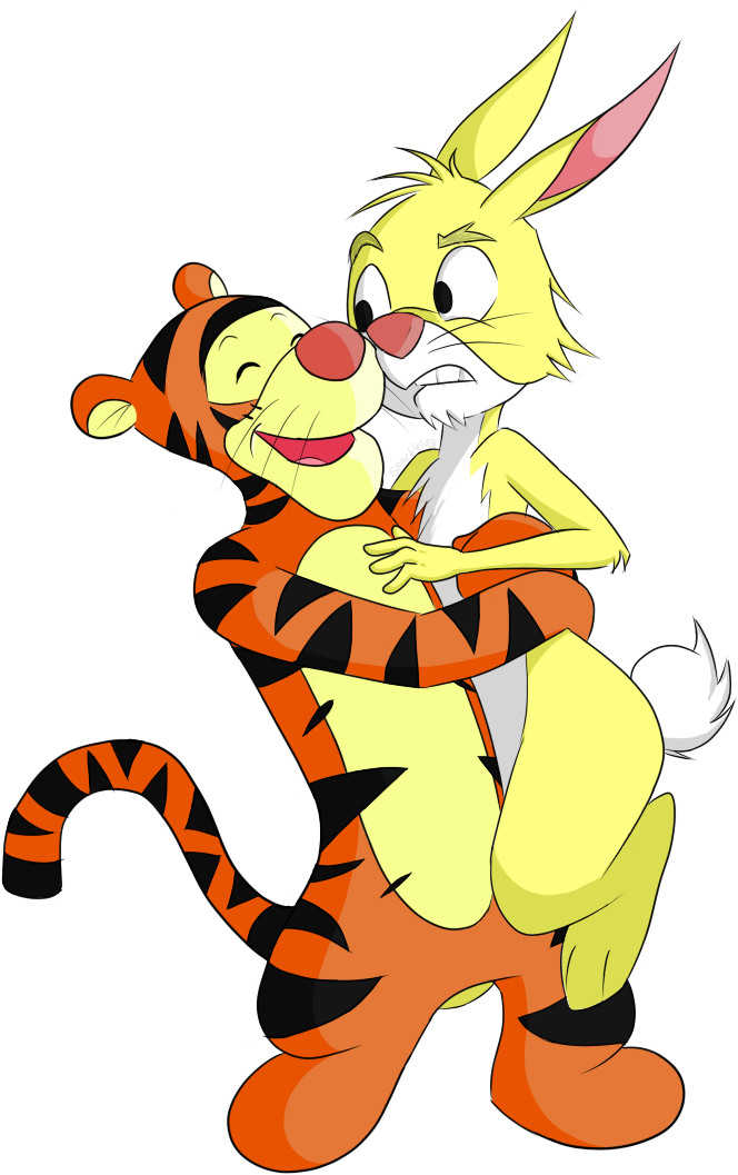 Winnie The Pooh Tigger And Rabbit - (713x1065) Png Clipart Download. 