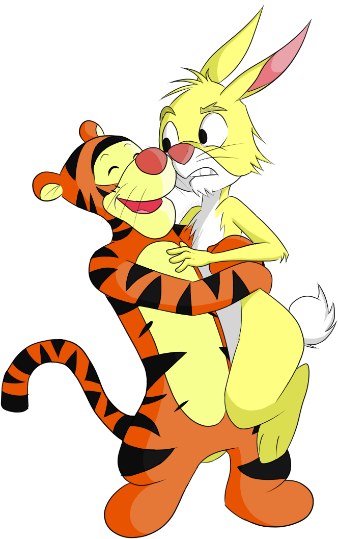 Winnie The Pooh Tigger And Rabbit (713x1065)