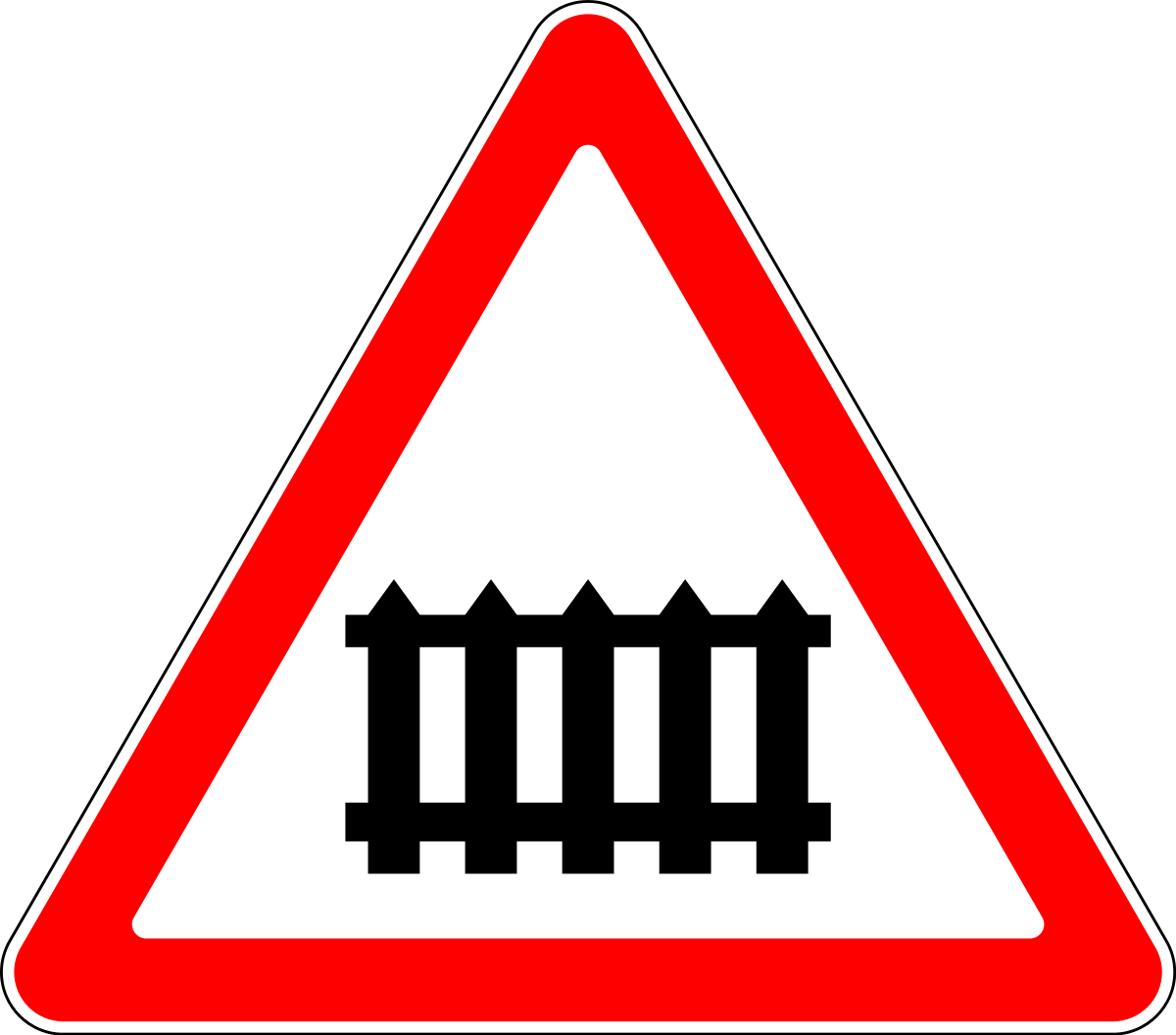 Traffic Signs Railway Crossing (1200x1056)