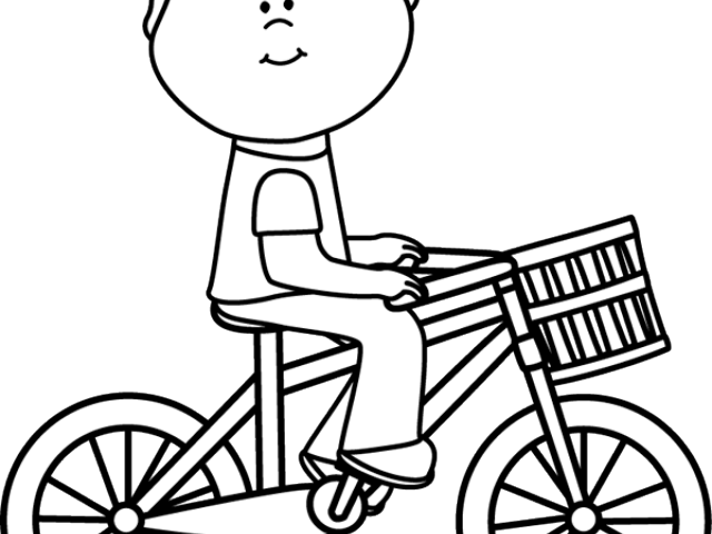 Cycling Clipart Childrens Bike - Bicycle Clipart Black And White (640x480)