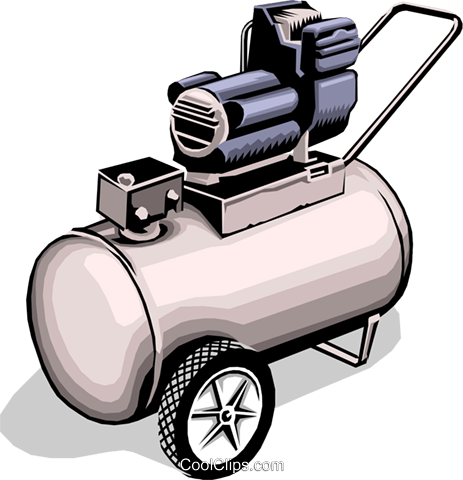 Air Compressor Royalty Free Vector Clip Art Illustration - Air Compressor Black And White (463x480)