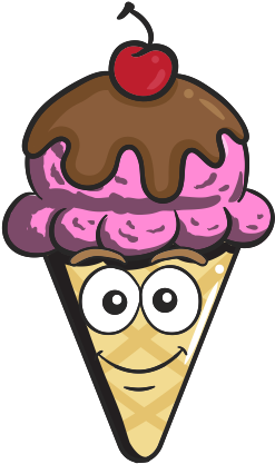 Animated Ice Cream Cone - Emoji Cartoon Ice Cream (378x512)