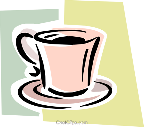Coffee Cup On Saucer Royalty Free Vector Clip Art Illustration - Coffee Cup Clip Art (480x423)