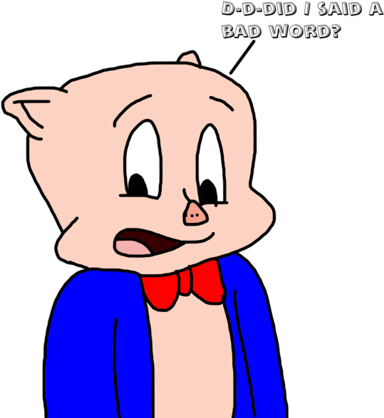 Cartoon Bad Words - Transparent Porky Pig (894x894)
