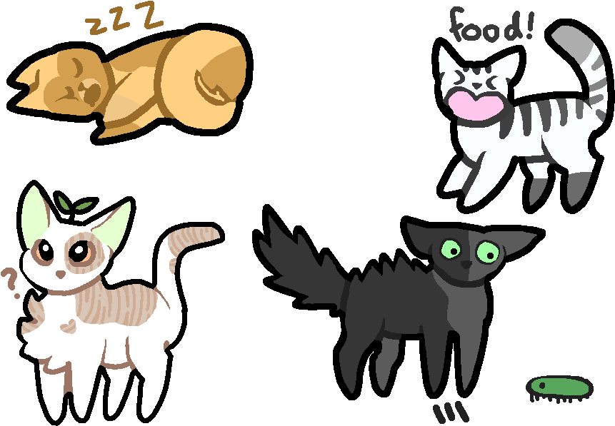 Cat Adopts By Pufii - Cartoon (900x600)