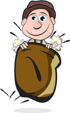 Sams Sackrace Character 1 Copy - Potato Sack Race Png (800x600)