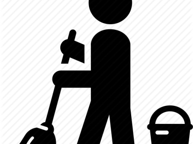 Janitor Clipart Bucket - Business Card Ideas For Cleaning Service (640x480)