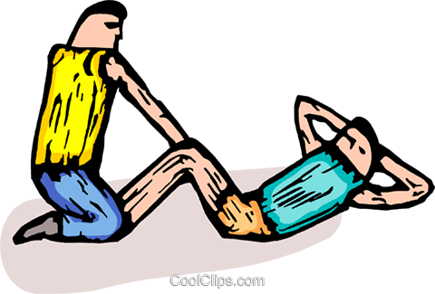 Zwei Männer, Sit-ups Vektor Clipart Bild - Zwei Männer, Sit-ups Vektor Clipart Bild (480x325)