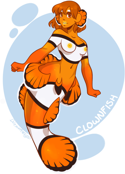 Mermaid Mermay Koi Clownfish Dilemmaart Its Late Yeh - Clownfish Mermaid (500x707)