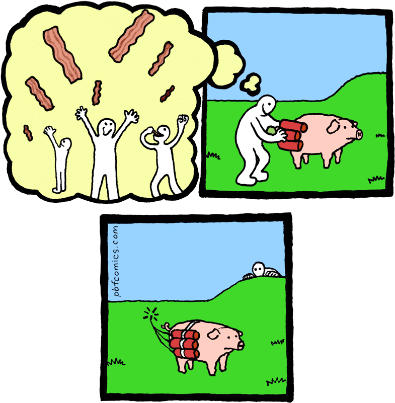 Instant Bacon - Bacon Cartoon (800x832)