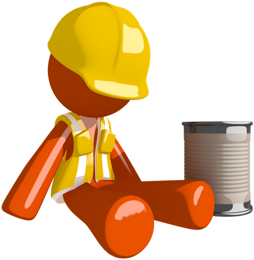 Orange Man Construction Worker Beggar - Stock Photography (546x550)