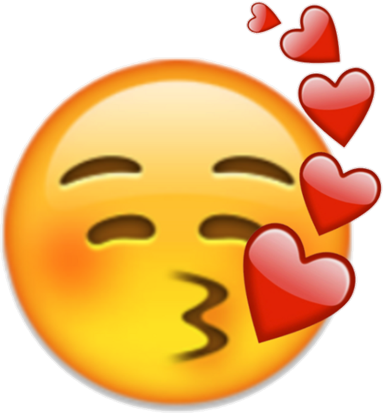 Iphone Sticker - Blushing Kissing Emoji (1024x874)