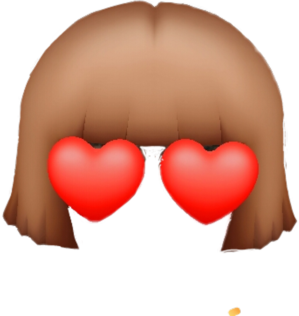 Smiley Face Heart Red Hair Brun Funny Emoji Love Nice - Love (1024x1084)