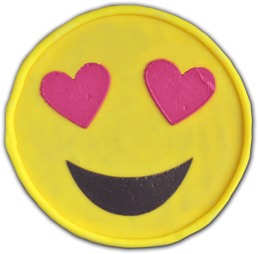 Free Png Download Emoji Pillow Pink Heart Eyes Png - Smiley (850x838)