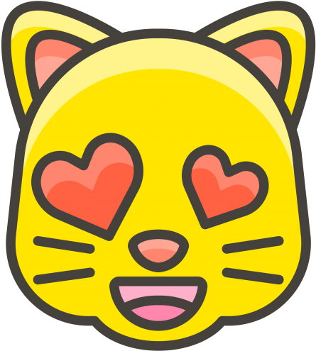 Smiling Cat Face With Heart Eyes Emoji - Draw Heart Eye Emoji (866x650)