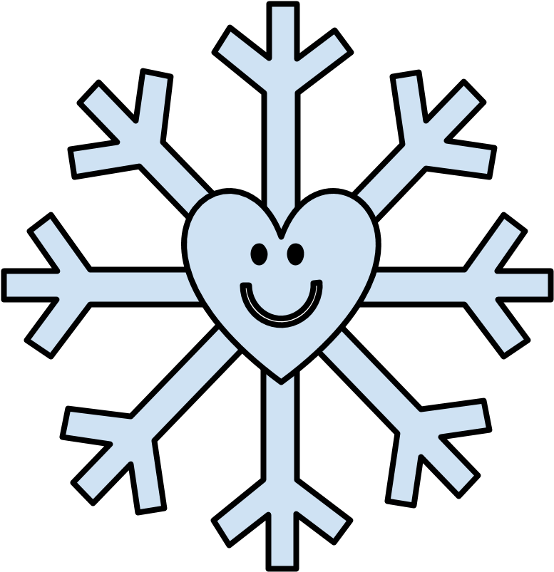 Snowflake, Smiley Face, Heart, Light Blue - Snow Cloud Icon Png (816x1056)