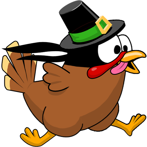 Lil' Pro Ninja - Running Turkey Clipart (512x512)
