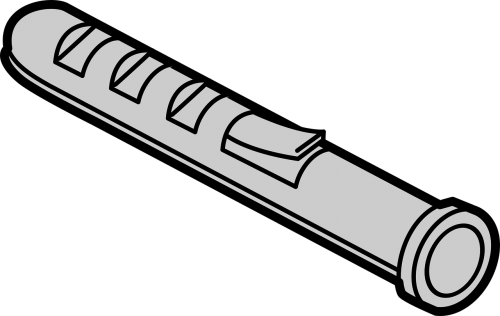 Expansion Plug,free Vector Graphics - Line Art (500x316)
