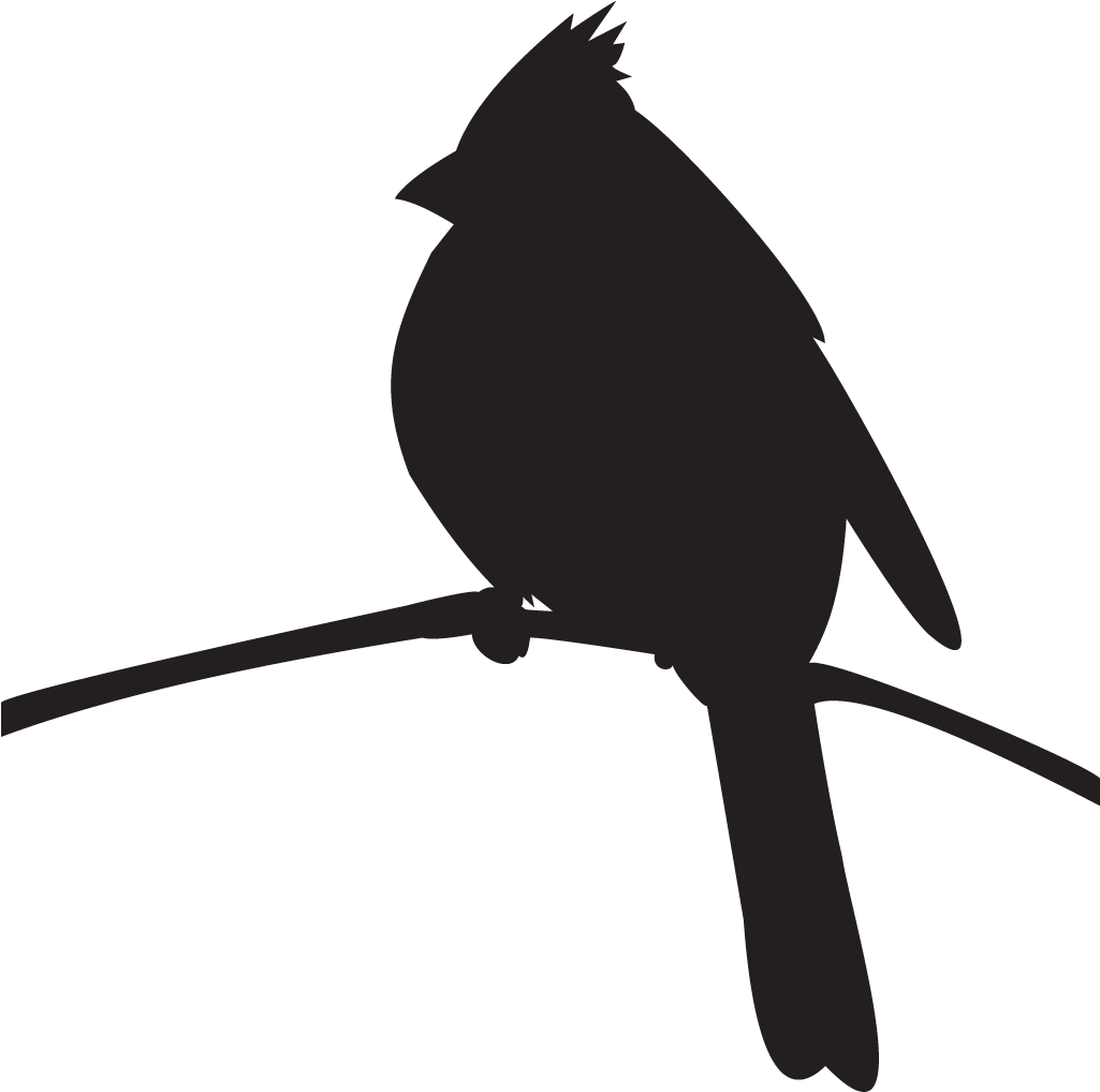 Cardinal Silhouette Clip Art - Cardinal On A Branch Silhouette (1024x1024)