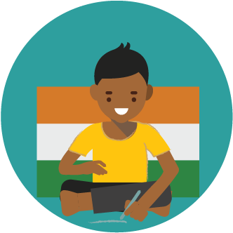 Illustration Of Boy Sitting On Floor Writing - Cartoon (361x361)